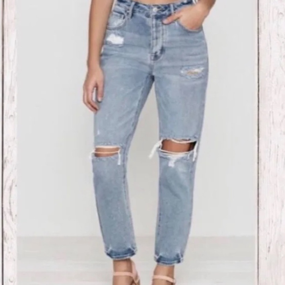 pacsun distressed mom jeans